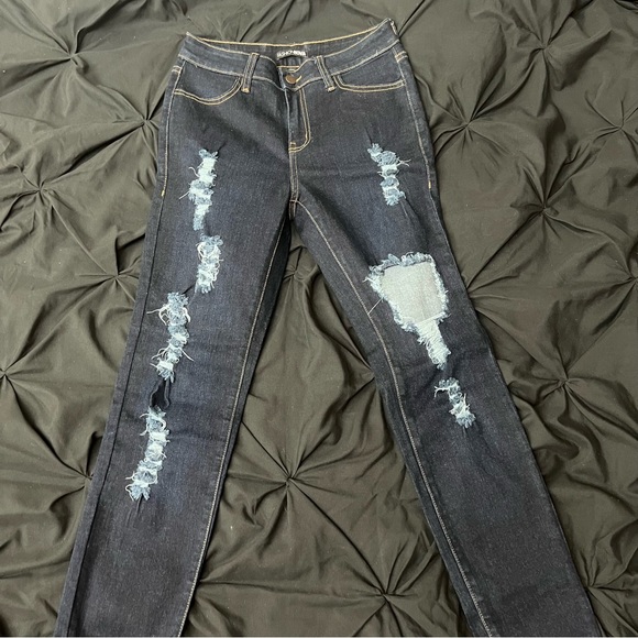 Dark Wash Ripped Jeans - Picture 1 of 4